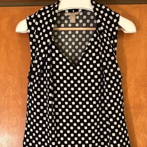 Banana Republic - Black Geometric Print V-Neck Top